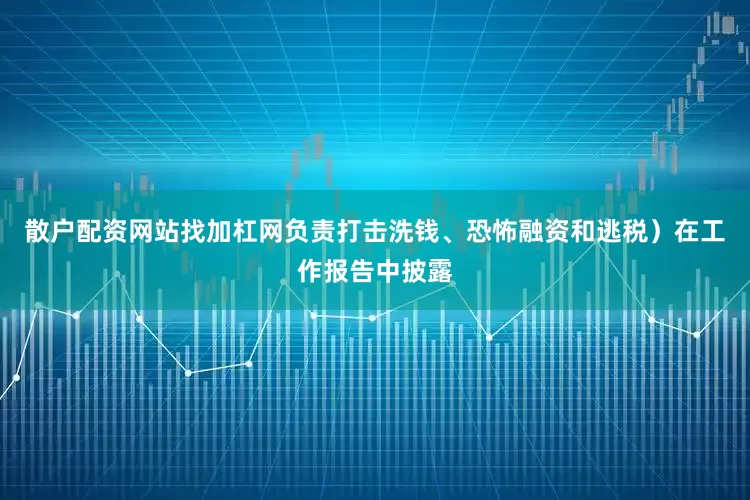 散户配资网站找加杠网负责打击洗钱、恐怖融资和逃税）在工作报告中披露