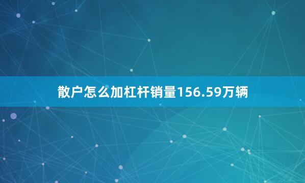 散户怎么加杠杆销量156.59万辆